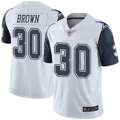 Men Dallas Cowboys Limited White Anthony Brown #30 Rush Vapor Untouchable NFL Jersey->women nfl jersey->Women Jersey